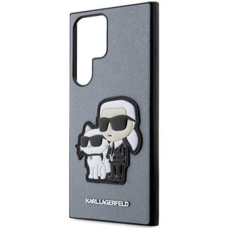 Karl Lagerfeld KLHCS23LSANKCPG S23 Ultra S918 pevné pouzdro šedá/šedá Saffiano Karl &amp; Choupette