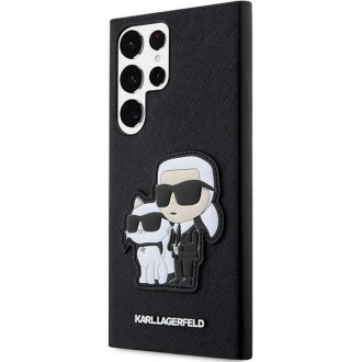 Karl Lagerfeld KLHCS23LSANKCPK S23 Ultra S918 pevné pouzdro černo/černé Saffiano Karl &amp; Choupette
