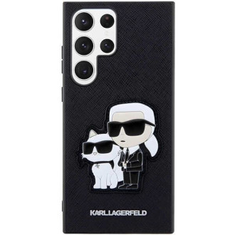 Karl Lagerfeld KLHCS23LSANKCPK S23 Ultra S918 pevné pouzdro černo/černé Saffiano Karl &amp; Choupette