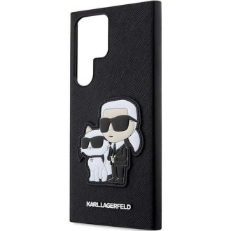 Karl Lagerfeld KLHCS23LSANKCPK S23 Ultra S918 pevné pouzdro černo/černé Saffiano Karl &amp; Choupette