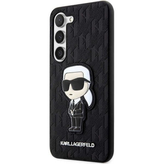 Karl Lagerfeld KLHCS23SSAKLHKPK S23 S911 pevné pouzdro černo/černé Saffiano Monogram Ikonik