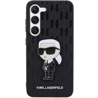 Karl Lagerfeld KLHCS23SSAKLHKPK S23 S911 pevné pouzdro černo/černé Saffiano Monogram Ikonik