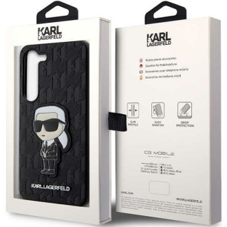 Karl Lagerfeld KLHCS23SSAKLHKPK S23 S911 pevné pouzdro černo/černé Saffiano Monogram Ikonik