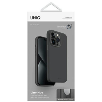 Uniq pouzdro Lino Hue iPhone 14 Plus 6,7&quot; Magclick Charging šedá/uhlově šedá