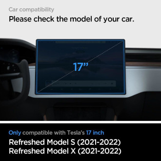 Tvrzené sklo Spigen GLAS.TR &quot;EZ FIT&quot; TESLA MODEL X 2022 / MODEL S 2021 ČERNÁ