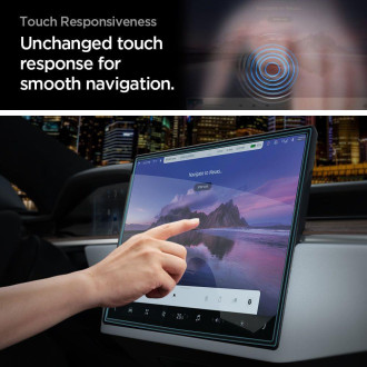 Tvrzené sklo Spigen GLAS.TR &quot;EZ FIT&quot; TESLA MODEL X 2022 / MODEL S 2021 ČERNÁ