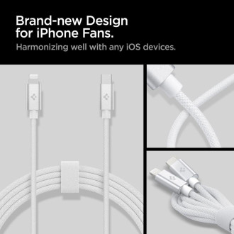 Spigen PB2200 ARCWIRE MFi Lightning KABEL 200CM BÍLÝ