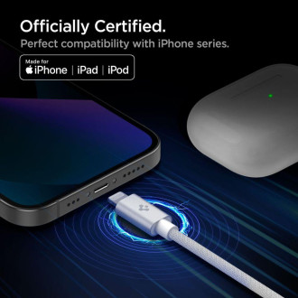 Spigen PB2200 ARCWIRE MFi Lightning KABEL 200CM BÍLÝ