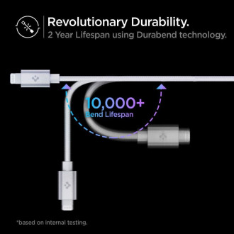 Spigen PB2200 ARCWIRE MFi Lightning KABEL 200CM BÍLÝ