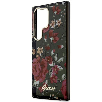 Guess GUHCS23LHCFWSA S23 Ultra S918 zelené/kaki pevné pouzdro Flower Collection