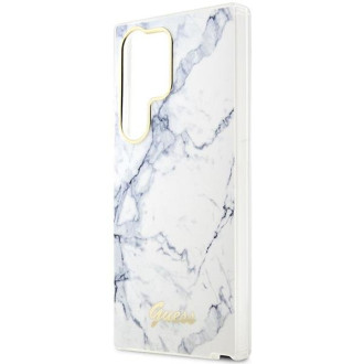 Guess GUHCS23LPCUMAH S23 Ultra S918 bílé/bílé pevné pouzdro Marble