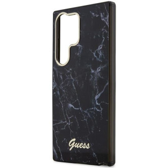 Guess GUHCS23LPCUMAK S23 Ultra S918 černo/černé pevné pouzdro Marble