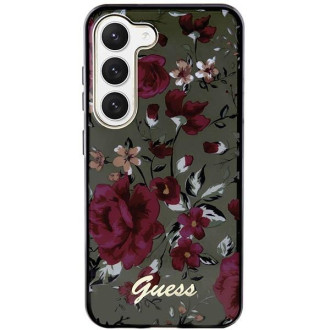 Guess GUHCS23MHCFWSA S23+ S916 zelené/kaki pevné pouzdro Flower Collection