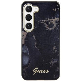 Guess GUHCS23MHTMRSK S23+ S916 černo/černé pevné pouzdro Golden Marble Collection