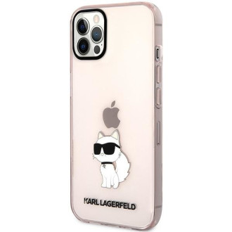 Karl Lagerfeld KLHCP12MHNCHTCP iPhone 12/12 Pro 6,1&quot; růžový/růžový pevný obal Ikonik Choupette