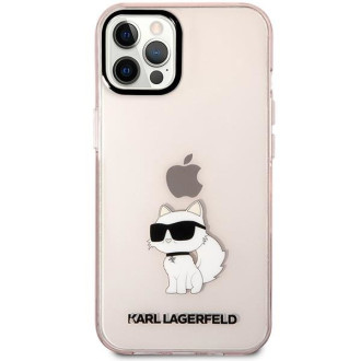 Karl Lagerfeld KLHCP12MHNCHTCP iPhone 12/12 Pro 6,1&quot; růžový/růžový pevný obal Ikonik Choupette