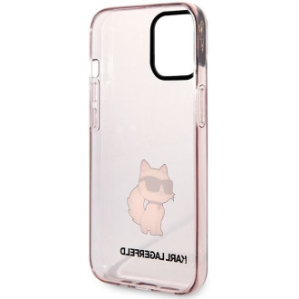 Karl Lagerfeld KLHCP12MHNCHTCP iPhone 12/12 Pro 6,1&quot; růžový/růžový pevný obal Ikonik Choupette