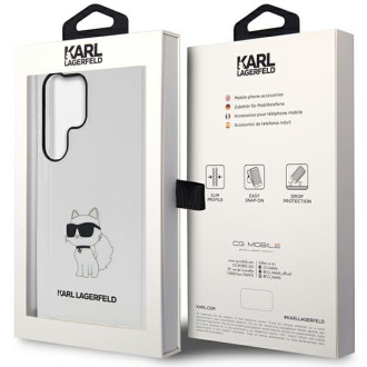 Karl Lagerfeld KLHCS23LHNCHTCT S23 Ultra S918 průhledné pevné pouzdro Ikonik Choupette