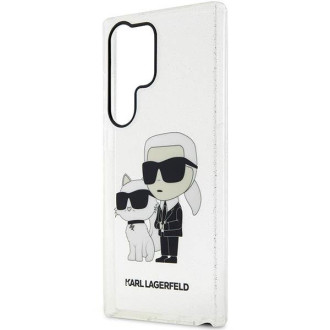 Karl Lagerfeld KLHCS23LHNKCTGT S23 Ultra S918 průhledné pevné pouzdro Glitr Karl&Choupette
