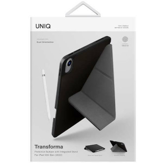 Uniq pouzdro Transforma iPad 10 gen. (2022) Antimikrobiální černá/ebenově černá