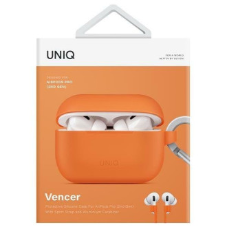 Uniq pouzdro Vencer AirPods Pro 2 gen. Silikonová oranžová/pálená oranžová