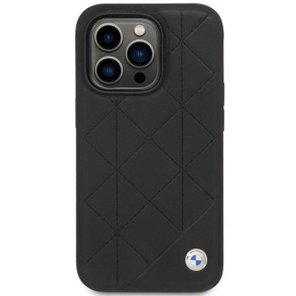 Pouzdro BMW BMHCP14L22RQDK iPhone 14 Pro 6.1&quot; černo/černé kožené prošívané