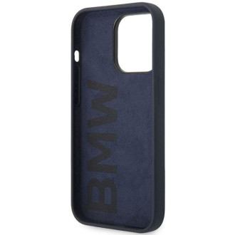 Pouzdro BMW BMHCP14XSTRONG iPhone 14 Pro Max 6,7&quot; tmavě modré/námořnické silikonové kovové logo
