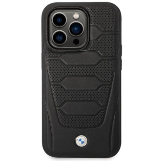 Pouzdro BMW BMHMP14L22RPSK iPhone 14 Pro 6.1&quot; černá/černá Kožená sedadla Vzor MagSafe