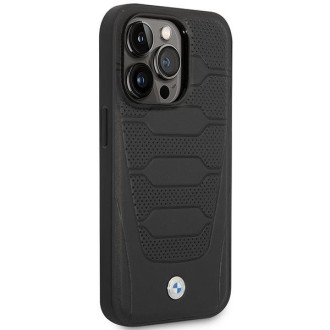 Pouzdro BMW BMHMP14L22RPSK iPhone 14 Pro 6.1&quot; černá/černá Kožená sedadla Vzor MagSafe