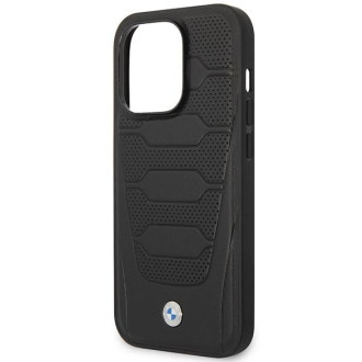 Pouzdro BMW BMHMP14L22RPSK iPhone 14 Pro 6.1&quot; černá/černá Kožená sedadla Vzor MagSafe