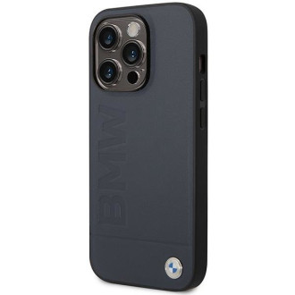 Pouzdro BMW BMHMP14LSLLNA iPhone 14 Pro 6,1&quot; námořnické/námořnické pevné pouzdro Leather Hot Stamp MagSafe
