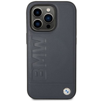 Pouzdro BMW BMHMP14LSLLNA iPhone 14 Pro 6,1&quot; námořnické/námořnické pevné pouzdro Leather Hot Stamp MagSafe