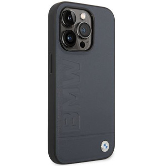 Pouzdro BMW BMHMP14LSLLNA iPhone 14 Pro 6,1&quot; námořnické/námořnické pevné pouzdro Leather Hot Stamp MagSafe