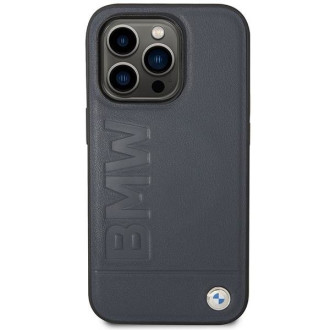 Pouzdro BMW BMHMP14XSLLNA iPhone 14 Pro Max 6,7&quot; námořnické/námořnické pevné pouzdro Leather Hot Stamp MagSafe