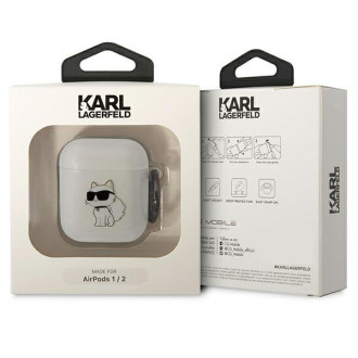Karl Lagerfeld KLA2HNCHTCT Airpods 1/2 kryt průhledný Ikonik Choupette