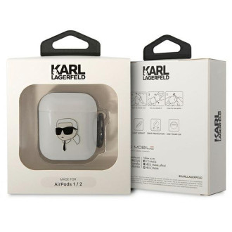 Karl Lagerfeld KLA2HNIKTCT AirPods 1/2 kryt transparentní Karl`s Head