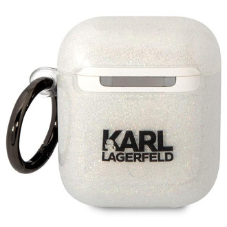 Karl Lagerfeld KLA2HNKCTGT kryt Airpods 1/2 průhledný Glitr Karl&amp;Choupette