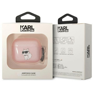 Karl Lagerfeld KLA3HNCHTCP kryt Airpods 3 růžový/růžový Ikonik Choupette
