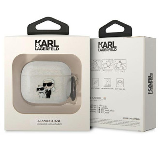 Karl Lagerfeld KLA3HNKCTGT kryt Airpods 3 průhledný Glitr Karl&amp;Choupette