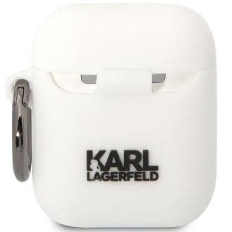 Karl Lagerfeld KLACA2SILKCW kryt AirPods 1/2 bílý/bílý Silikon Karl &amp; Choupette