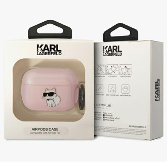 Karl Lagerfeld KLAPHNCHTCP kryt Airpods Pro růžový/růžový Ikonik Choupette