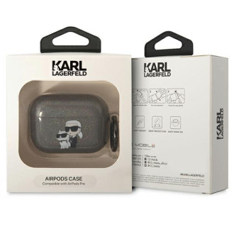 Karl Lagerfeld Kryt KLAPHNKCTGK Airpods Pro černo/černý Glitr Karl&amp;Choupette