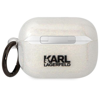 Karl Lagerfeld Kryt KLAPHNKCTGT Airpods Pro transparentní Glitr Karl&amp;Choupette