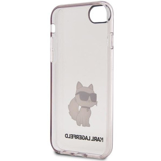 Karl Lagerfeld KLHCI8HNCHTCP iPhone 7/8/ SE 2020 / SE 2022 růžové/růžové pevné pouzdro Ikonik Choupette