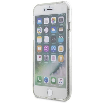 Karl Lagerfeld KLHCI8HNKCTGT iPhone 7/8/ SE 2020 / SE 2022 průhledný pevný obal Gliter Karl&amp;Choupette