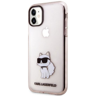 Karl Lagerfeld KLHCN61HNCHTCP iPhone 11 / Xr 6,1&quot; růžový/růžový pevný obal Ikonik Choupette