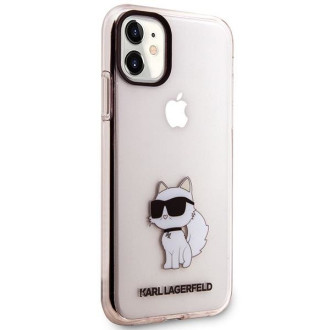 Karl Lagerfeld KLHCN61HNCHTCP iPhone 11 / Xr 6,1&quot; růžový/růžový pevný obal Ikonik Choupette