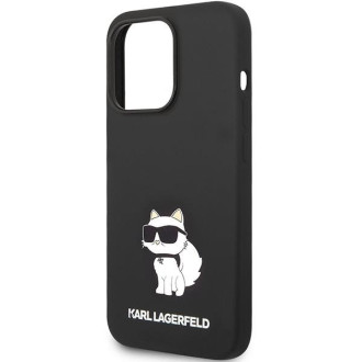 Karl Lagerfeld KLHMP14LSNCHBCK iPhone 14 Pro 6,1&quot; pevné pouzdro černo/černé silikonové chupette MagSafe