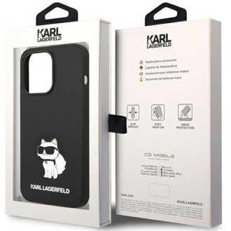 Karl Lagerfeld KLHMP14LSNCHBCK iPhone 14 Pro 6,1&quot; pevné pouzdro černo/černé silikonové chupette MagSafe