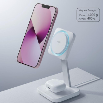 ESR HALOLOCK 2V1 CRYOBOOST MAGNETICKÁ MAGSAFE BEZDRÁTOVÁ NABÍJEČKA ARCTIC WHITE